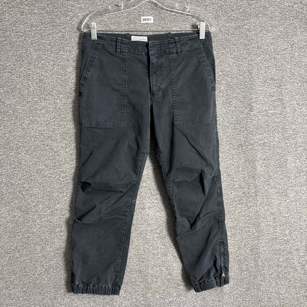 Nili Lotan Women's Size 8 Black Cropped Military Pants